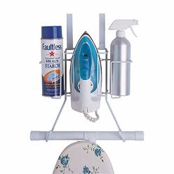Organize It All Ironing Board Hanger with Storage, Wall-Mount/Over-The-Door, 1 Pack, White