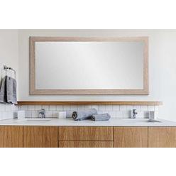 BrandtWorks Shabby Chic Farmhouse Full Length Floor Vanity Wall Mirror, 32 x 66, Brown/White