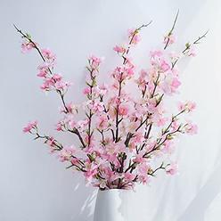 YIBELAAT Cherry Blossom Decor Artificial Cherry Blossom Artificial Flowers Tree Branches Stems Tall Fake Flower Faux Floral for 