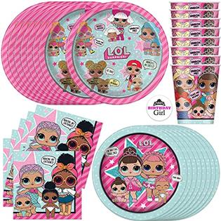 L.O.L. Surprise! LOL Party Supplies - Dinner and Cake Plates, Cups, Napkins, Decorations (Deluxe with