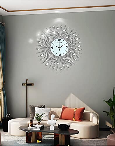 NEOTEND Modern Large Wall Clock Decorative Wall Clock Decor for Living Room  Bedroom Kitchen Silent Clock
