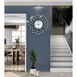 NEOTEND Modern Large Wall Clock Decorative Wall Clock Decor for Living Room  Bedroom Kitchen Silent Clock