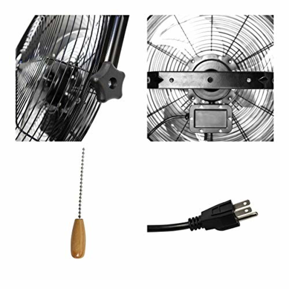 Maxx Air Wall Mount Fan, Commercial Grade for Garage, Shop, Easy Operation and Powerful CFM (18" Residential Wall Mount)