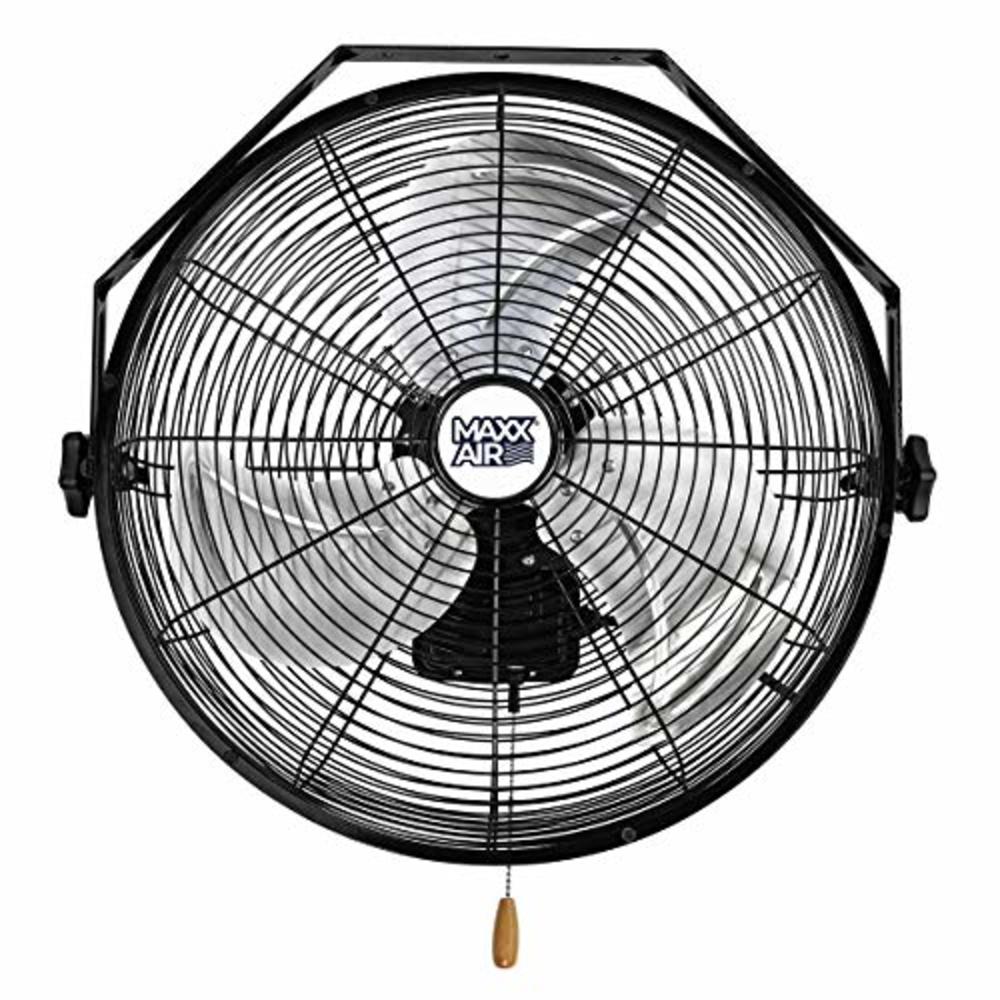 Maxx Air Wall Mount Fan, Commercial Grade for Garage, Shop, Easy Operation and Powerful CFM (18" Residential Wall Mount)