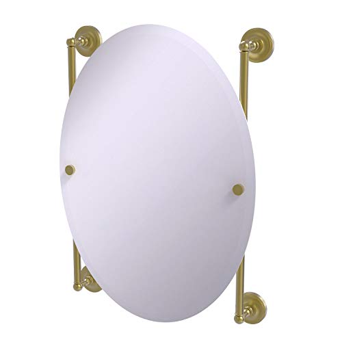 Allied Precision Allied Brass Prestige Regal Collection Oval Frameless Rail Mounted Wall Mirror, Satin Brass