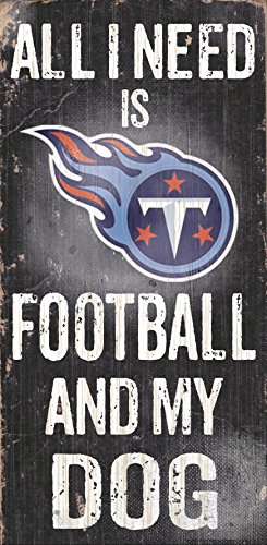 Fan Creations Tennessee Titans Wood Sign - Football and Dog 6"x12"