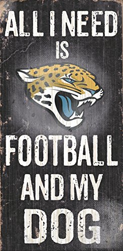 Fan Creations Jacksonville Jaguars Wood Sign - Football and Dog 6"x12"