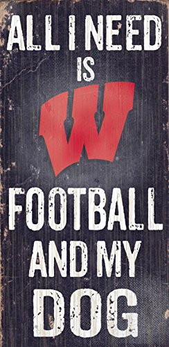 Fan Creations C0640 University of Wisconsin Football and My Dog Sign, Black/White/red, 6" x 12"