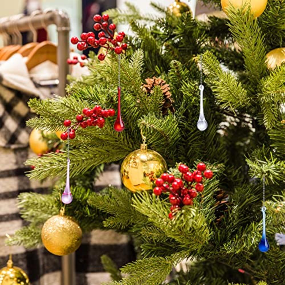 LONGWIN 20pcs Crystal Teardrop Chandelier Pendant Parts Wedding Party Christmas Tree Decorations Ornaments