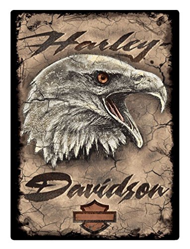 Harley-Davidson Rugged Eagle Card Embossed Tin Sign, 12.5 x 17 inches 2011391