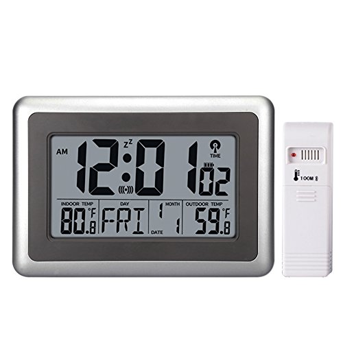 Umexus Atomic Wall Desk Clock Large Display With Indoor Outdoor Temperature Date Calendar Digital Alarm Battery Operated F Umexus Atomic Wall Desk Clock Large, Digital Desk Clock With Temperature