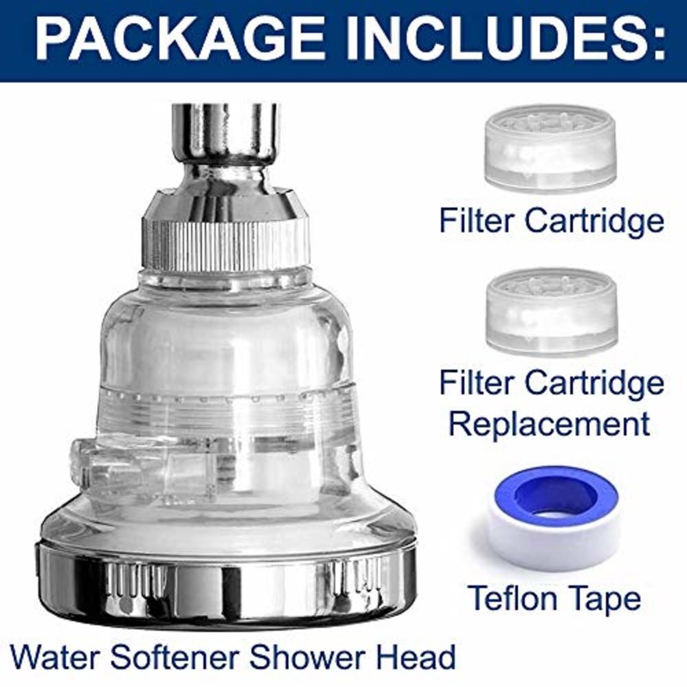 PureAction Water Softener Shower Head Filter for Hard Water - Chlorine & Fluoride Filter - Filtered Shower Head - High Pressure 