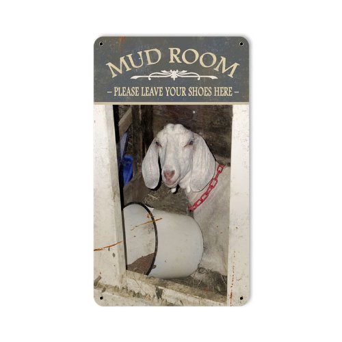 Past Time Signs Mud Room Sheep Novelty Metal Sign