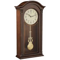 Seiko Gold Tone & Arched Wall Clock with Pendulum and Dual Chimes