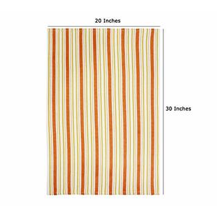 Cotton Craft COTTON CRAFT - 4 Pack - Basket Weave Kitchen Towels - Coral -  Cotton - Oversized 20x30 - Modern Clean Striped Pattern - Convenie