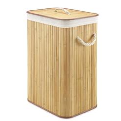 Whitmor Laundry Hamper with Rope Handles Bamboo, 12.25x16.25x23.375, Natural Stain