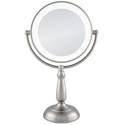 Zadro Ultra Bright LED Lighted Dual-Sided 12X/1X Magnification Smart Touch Dimmer Vanity Beauty Makeup Mirror, Satin Nickel