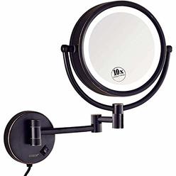 GURUN 8.5 Inch Magnifying Makeup Mirror with 3 Tones LED Lights,Double Sided Vanity Mirror with 10x Magnification,Plug Powered M