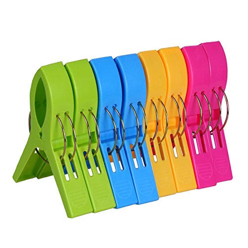 ECROCY Beach Towel Clips, ECROCY Beach Chair Towel Clips on Cruise, 8 Pack Large Clips Clamps,Clothes Pegs,Beach Towel Holder to Keep Y