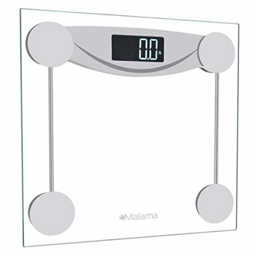 Malama & Maple Leaf  Malama Digital Body Weight Bathroom Scale, Weighing Scale with Step-On Technology, LCD Backlit Display, 400 lbs Accurate Weight 