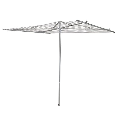 Household Essentials 17130-1 Rotary Outdoor Umbrella Drying Rack | Aluminum | 30-Lines with 210 ft. Clothesline