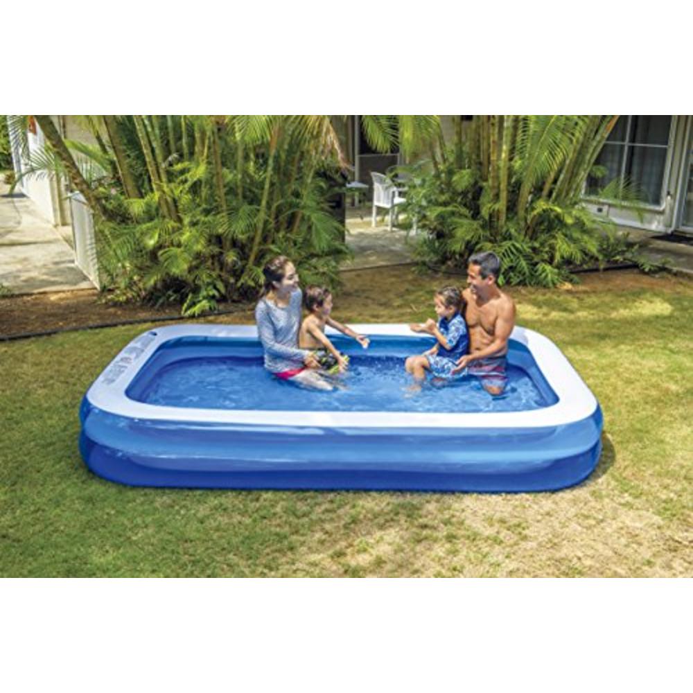 Jilong Giant Inflatable Kiddie Pool - Family and Kids Inflatable Rectangular Pool - 10 Feet Long (120" X 72" X 20")