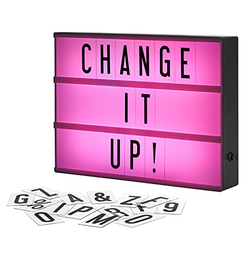 My Cinema Lightbox - Color-Changing Marquee Signs with Letters, Numbers, and Symbols, 3 Modes - Pure White LED Light, RGB Color