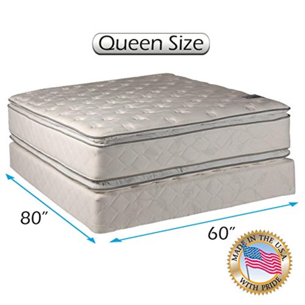 Dream Solutions USA Dream Solutions Firm PillowTop (Queen Size 60"x80"x12") Mattress and Box Spring Set Double-Sided Sleep System with Enhanced Cush