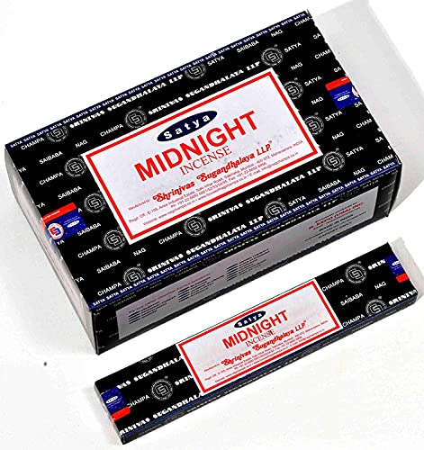 Satya Nag Champa Midnight Edition : Meditation Incense Sticks - Box 12 Packs by Satya