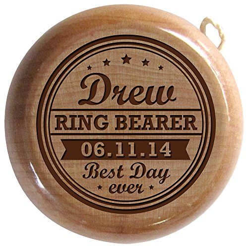 LifeSong Milestones Engraved Personalized Wooden Yo-Yo Wedding Keepsake Gift Made in The USA (Ring Bearer)