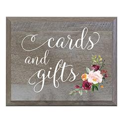 LifeSong Milestones Wedding Party Wall Table Sign for Ceremony and Reception for Bride and Groom (Cards and Gifts with Flowers)