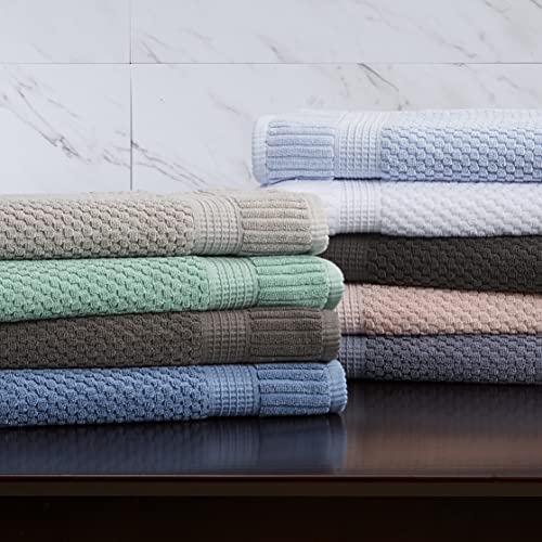 NY Loft 100% Cotton Towel Set | Super Soft and Absorbent Quick-Dry 2 Bath Towels 2 Hand Towels and 2 Washcloths |Textured and Durable 60