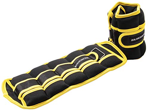 BalanceFrom GoFit Fully Adjustable Ankle Wrist Arm Leg Weights, Black/Yellow