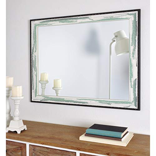BrandtWorks Industrial Sage Accent Mirror - Green/Brown/White 32 x 41