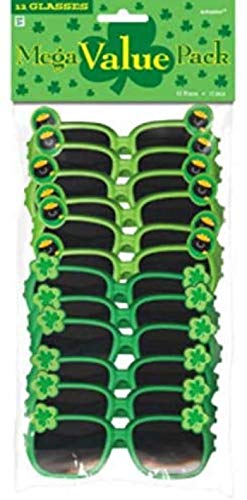 Amscan 394948 St. Patrick's Day Plastic Glasses, One Size, Green
