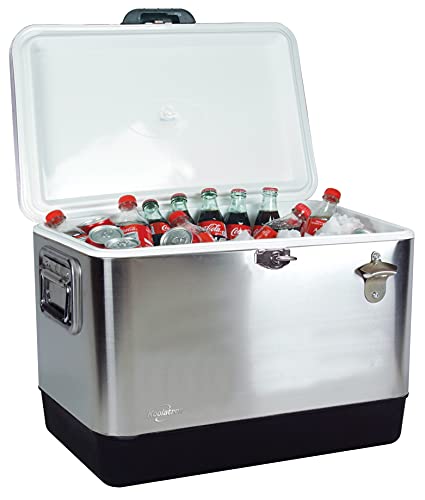 Koolatron Stainless Steel Ice Chest Cooler with Bottle Opener ...