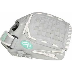 Rawlings Sure Catch Series Fastpitch Softball Glove, Teal/Grey/White, Right Hand Throw, 11.5 inch (SCSB115M-6/0)