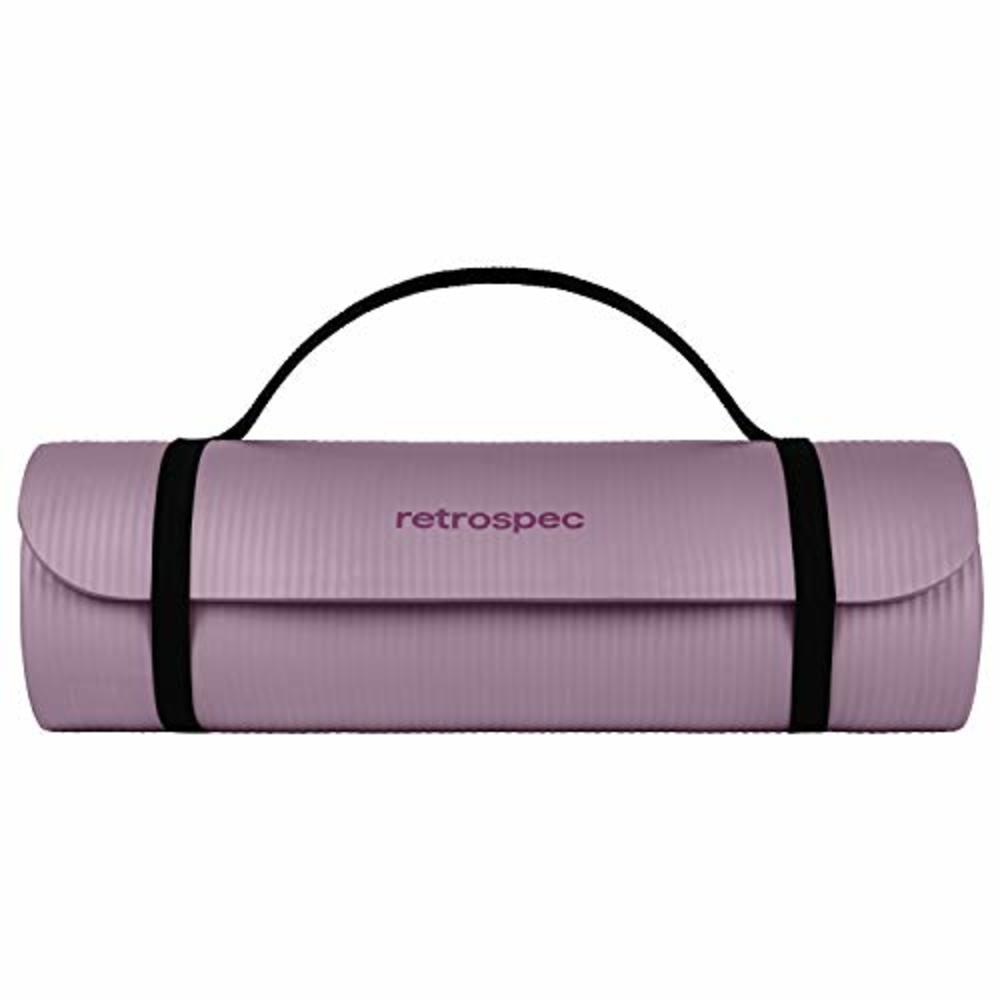 Retrospec Solana Yoga Mat 1/2" Thick w/Nylon Strap for Men & Women - Non Slip Excercise Mat for Yoga, Pilates, Stretching, Floor