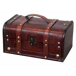 Vintiquewise(TM) Decorative Treasure Box - Wooden Trunk Chest