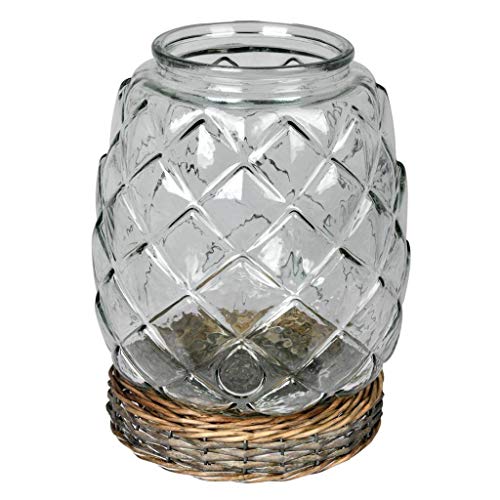 Vickerman 10.3 Glass Jar with Wicker Base