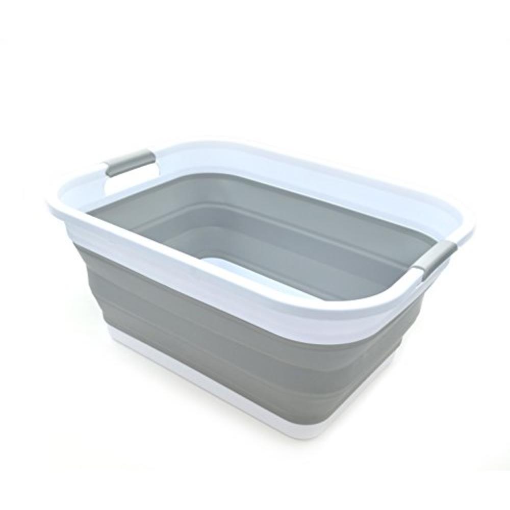 SAMMART 41L (10.8 gallon) Collapsible Plastic Laundry Basket - Foldable Pop Up Storage Container/Organizer - Portable Washing Tu