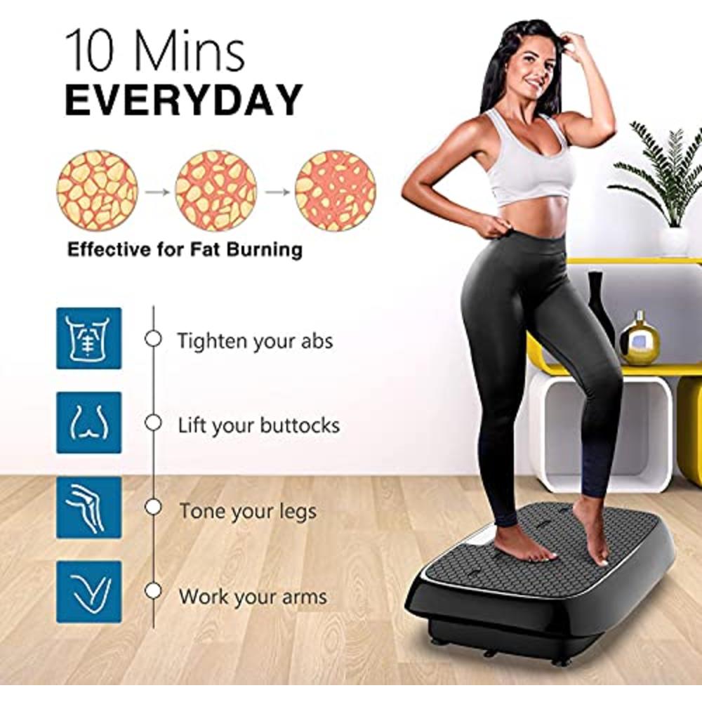 Natini Vibration Plate Exercise Machine, Whole Body Workout Vibrating Platform with Bluetooth Speaker for Home Fitness Training 