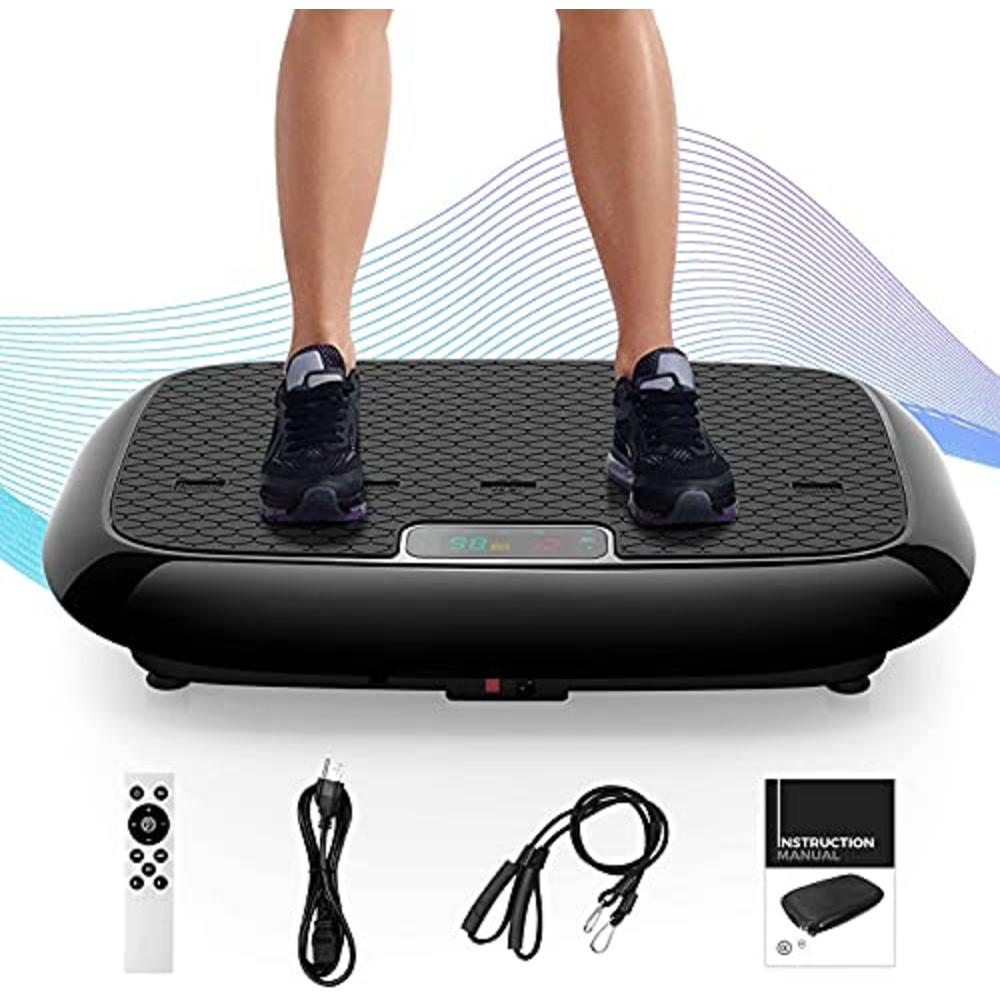 Natini Vibration Plate Exercise Machine, Whole Body Workout Vibrating Platform with Bluetooth Speaker for Home Fitness Training 