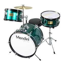 Mendini By Cecilio Drum Set 鈥?3-Piece Kids Drum Set (16"), Includes Bass Drum, Tom, Snare, Drum Throne - Musical Instruments for