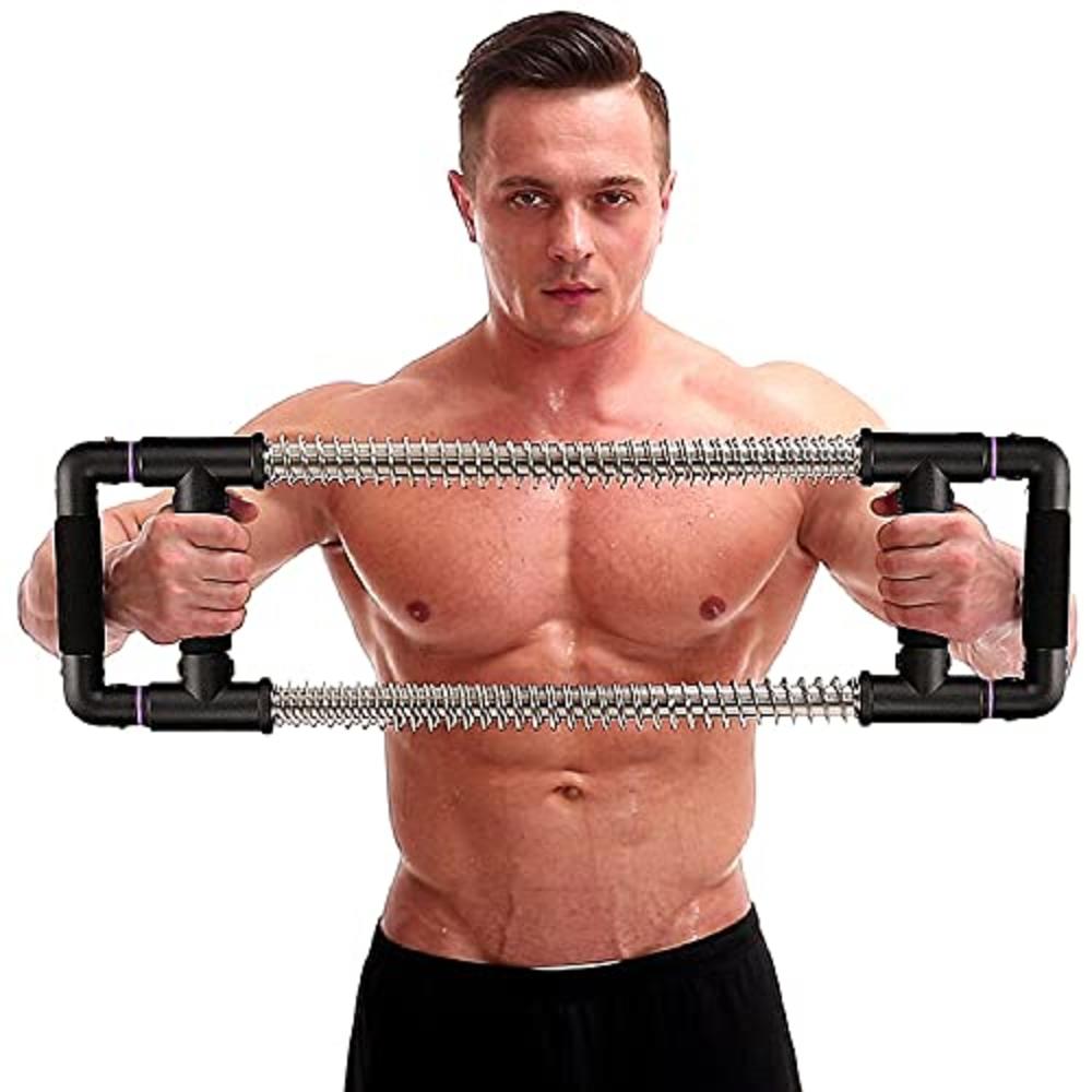 GoFitness Push Down Bar Machine - Chest Expander at Home Workout Equipment, Arm Exerciser Portable Spring Resistance Exercise Gy