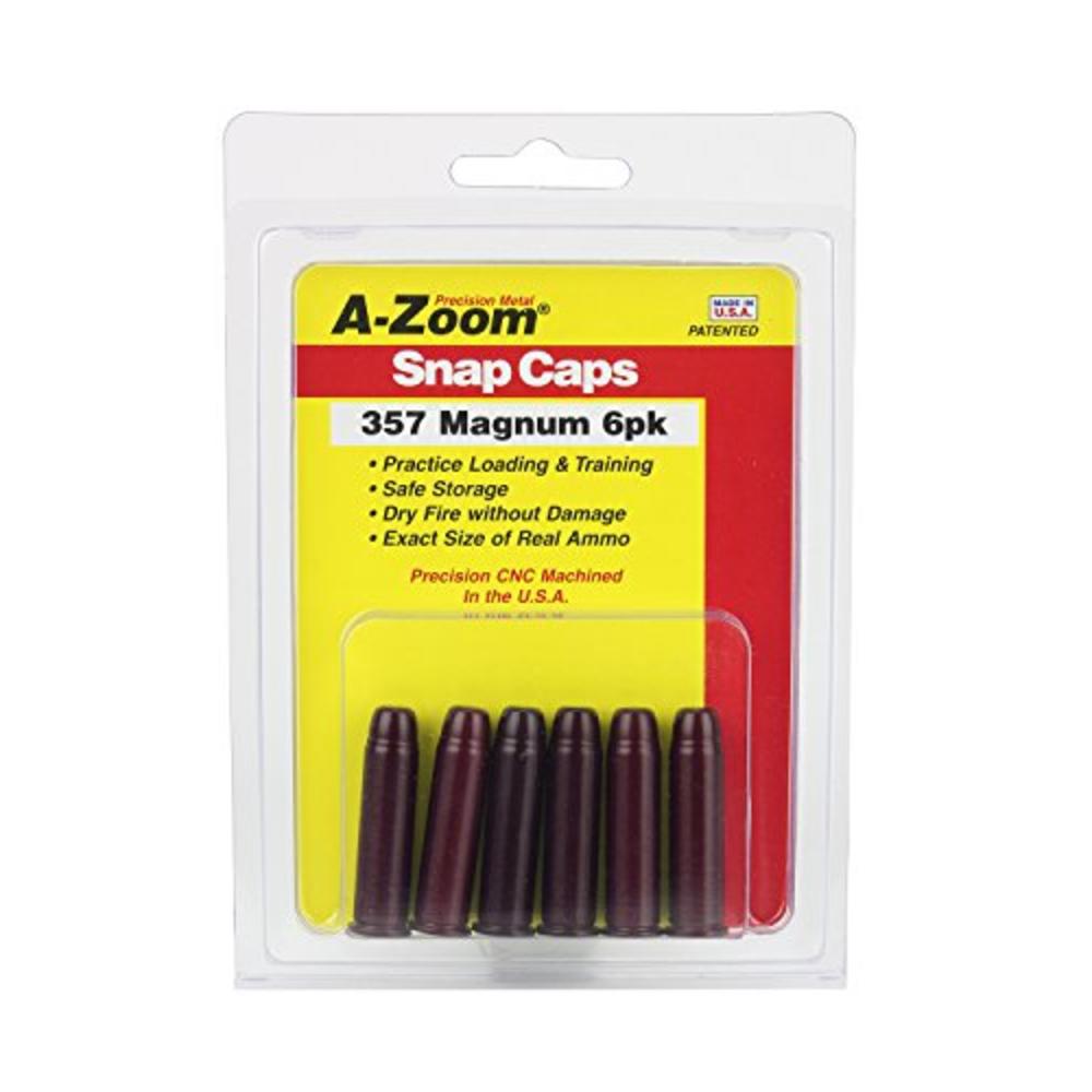 A-ZOOM 357 MAG Snap Cap 6PK, Red, One Size (16119)