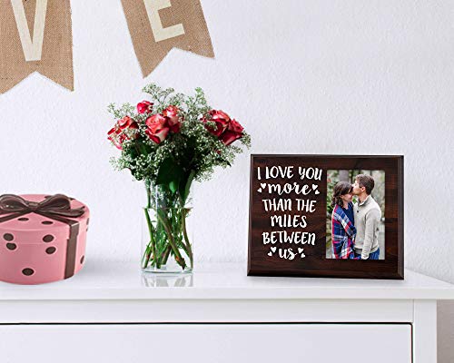 Elegant Signs Long Distance Relationships Gifts - Going Away Couples  Picture Frame 4x6 for Him or Her - I Love You More Than The