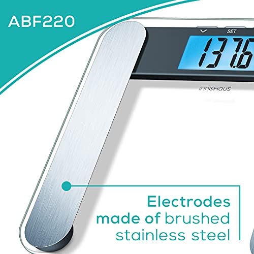 innoHaus Body Fat Analyzer Scale Bmi, Multi-User & Recognition, Digital  Weight Scale, XL LCD Illuminated Display, ABF220, Silver