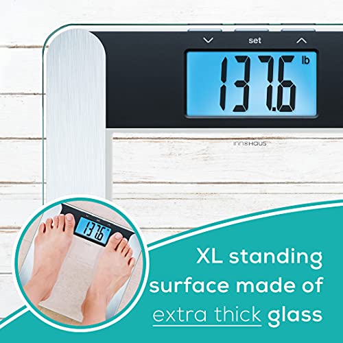 innoHaus Body Fat Analyzer Scale Bmi, Multi-User & Recognition, Digital  Weight Scale, XL LCD Illuminated Display, ABF220, Silver