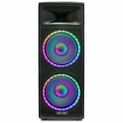 Dolphin SPX-280BT Elite Series Dual Portable Bluetooth Cabinet PA Speaker System with LED Light Show, 15", 6500 Watts